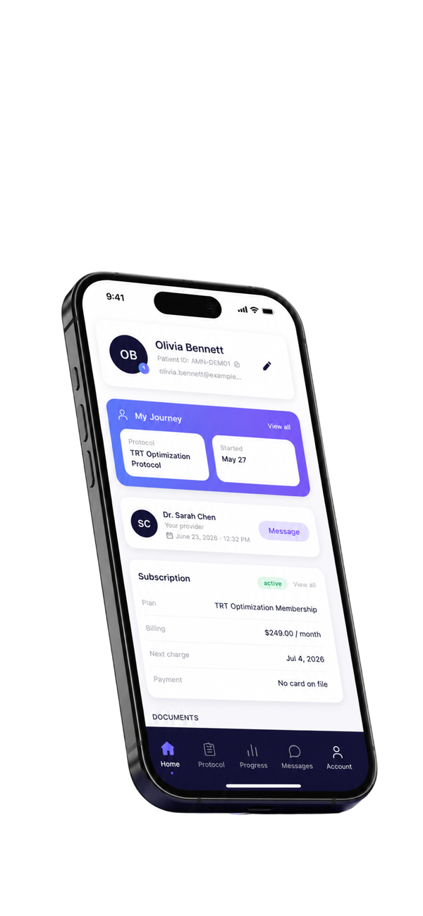 The Aminova branded patient app