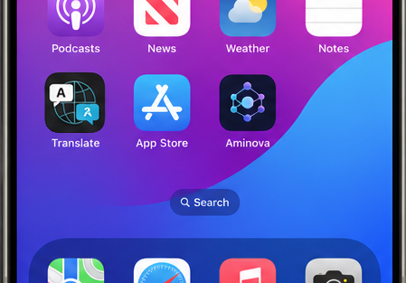 The Aminova app on an iPhone home screen