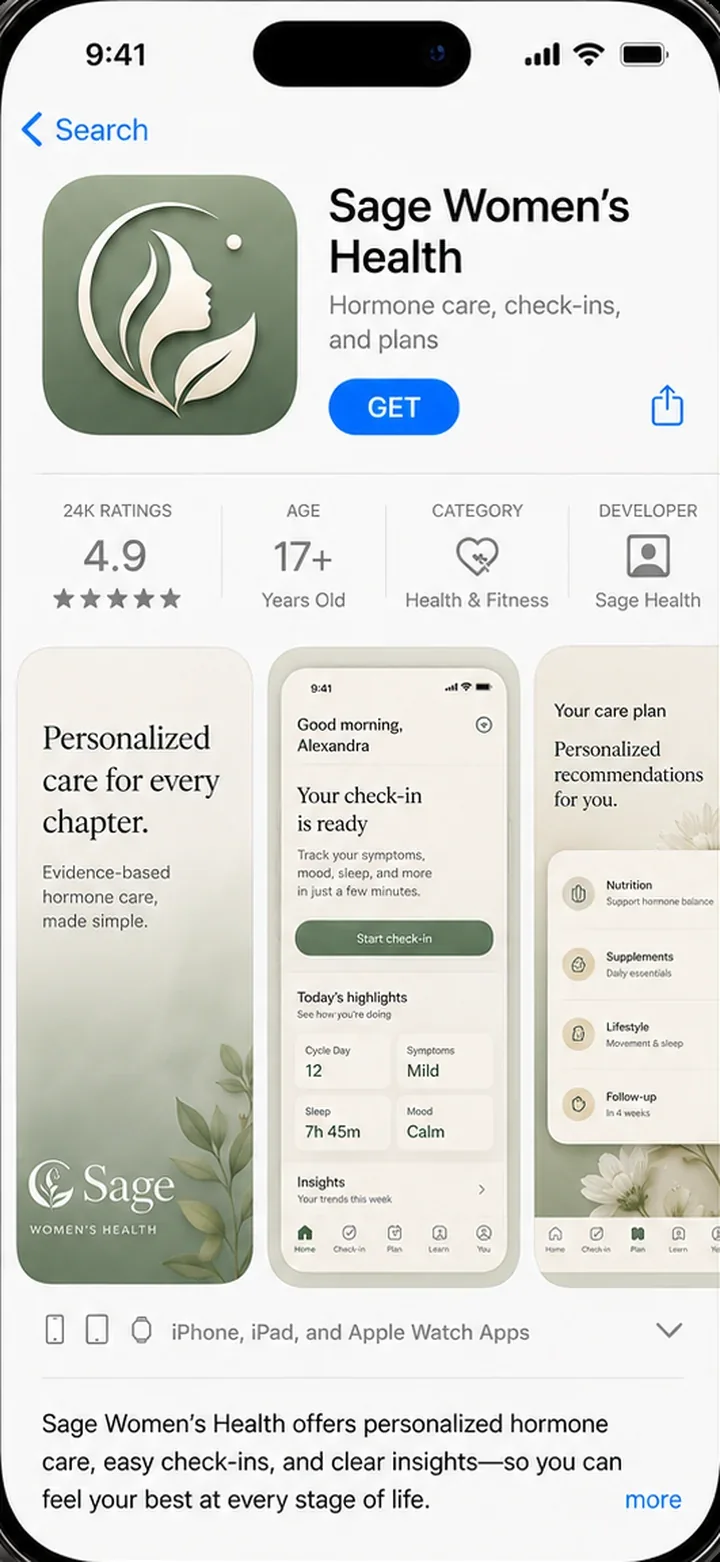 A white-label Aminova clinic app published in the Apple App Store under the clinic’s own brand