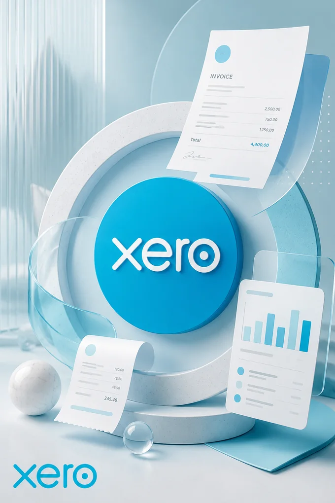 Xero accounting integration with Aminova, shown with invoices and charts